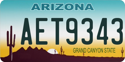 AZ license plate AET9343