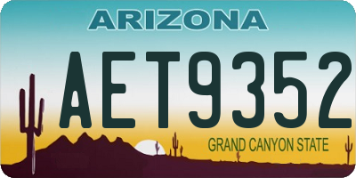 AZ license plate AET9352