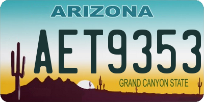 AZ license plate AET9353