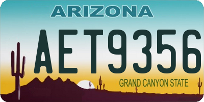 AZ license plate AET9356