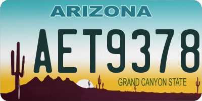 AZ license plate AET9378