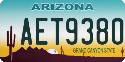AZ license plate AET9380
