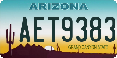 AZ license plate AET9383