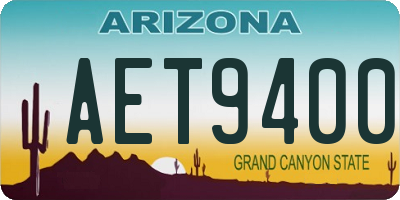 AZ license plate AET9400