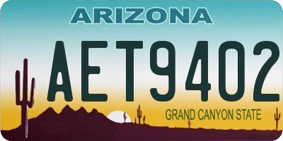 AZ license plate AET9402