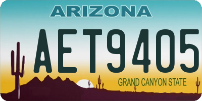 AZ license plate AET9405