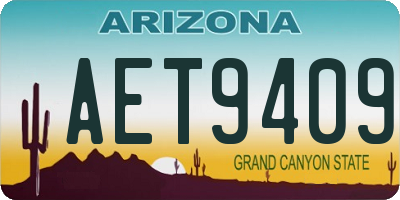 AZ license plate AET9409