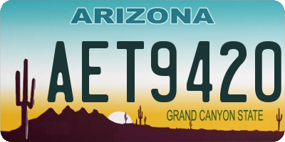 AZ license plate AET9420