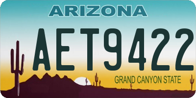 AZ license plate AET9422