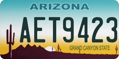AZ license plate AET9423