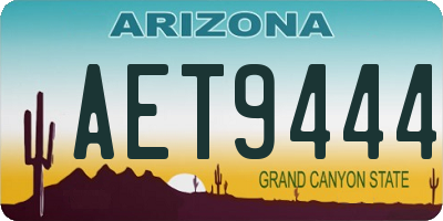 AZ license plate AET9444