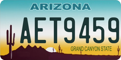 AZ license plate AET9459