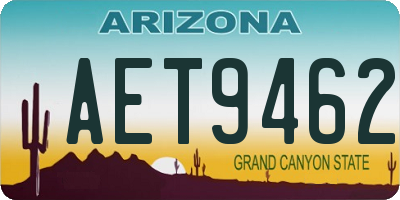 AZ license plate AET9462