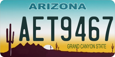 AZ license plate AET9467