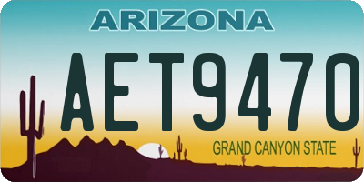 AZ license plate AET9470
