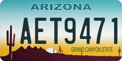 AZ license plate AET9471