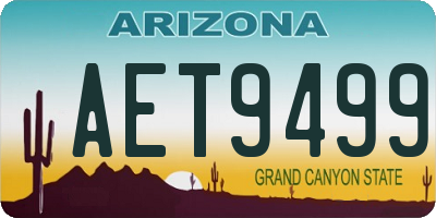 AZ license plate AET9499