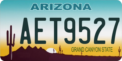AZ license plate AET9527