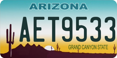 AZ license plate AET9533