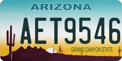 AZ license plate AET9546