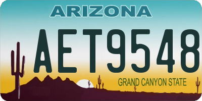 AZ license plate AET9548