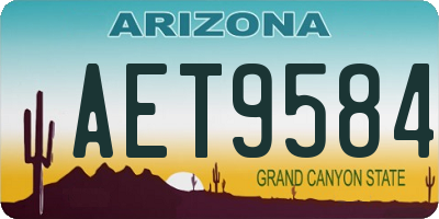 AZ license plate AET9584