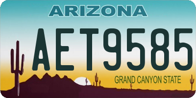 AZ license plate AET9585