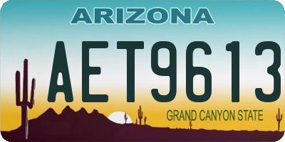 AZ license plate AET9613