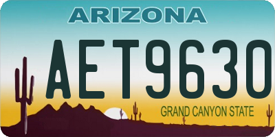 AZ license plate AET9630