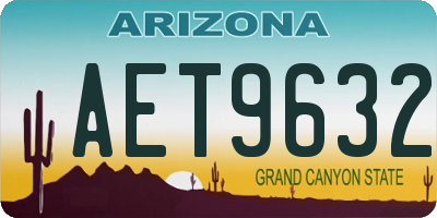 AZ license plate AET9632