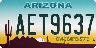 AZ license plate AET9637
