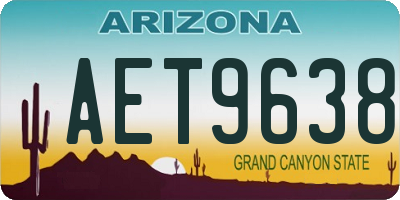 AZ license plate AET9638