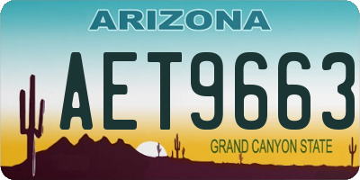 AZ license plate AET9663