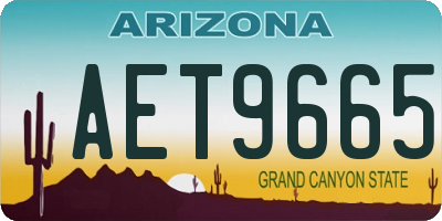 AZ license plate AET9665