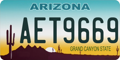 AZ license plate AET9669