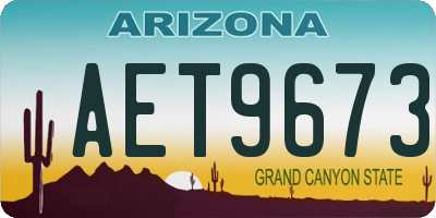 AZ license plate AET9673