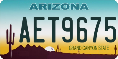 AZ license plate AET9675