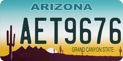 AZ license plate AET9676