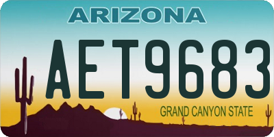 AZ license plate AET9683