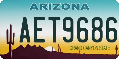 AZ license plate AET9686