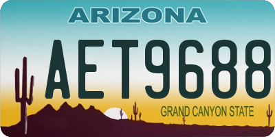 AZ license plate AET9688