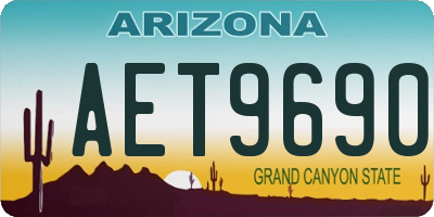 AZ license plate AET9690