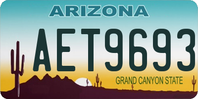 AZ license plate AET9693