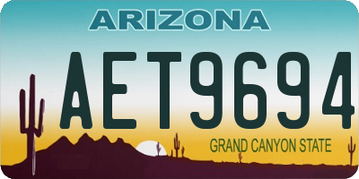 AZ license plate AET9694
