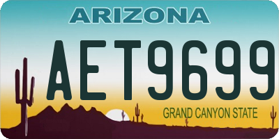 AZ license plate AET9699