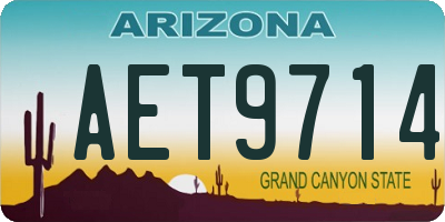AZ license plate AET9714