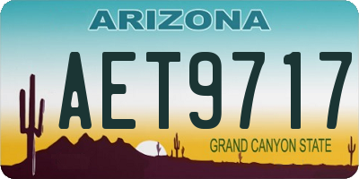 AZ license plate AET9717