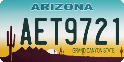 AZ license plate AET9721