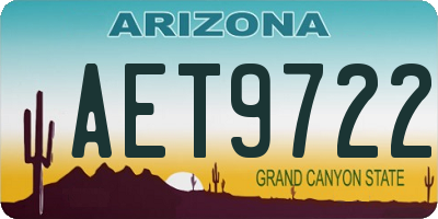 AZ license plate AET9722