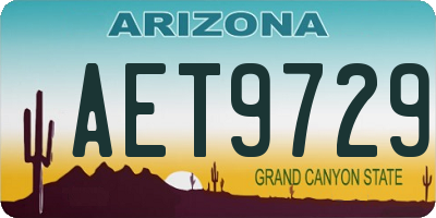 AZ license plate AET9729